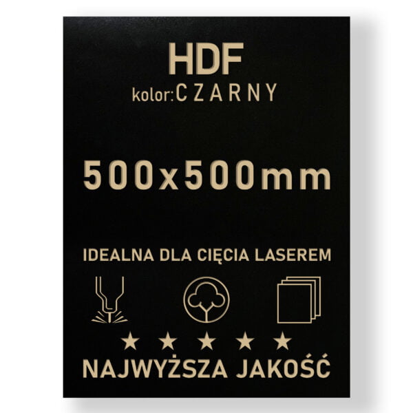 HDF 3mm formatka 500×500 Czarny