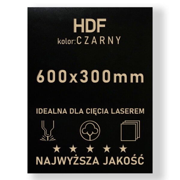HDF 3mm formatka 600×300 Czarny