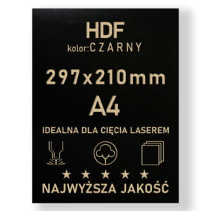HDF 3mm formatka A4 Czarny