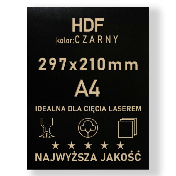 HDF 3mm formatka A4 Czarny