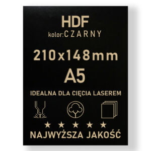 HDF 3mm formatka A5 Czarny