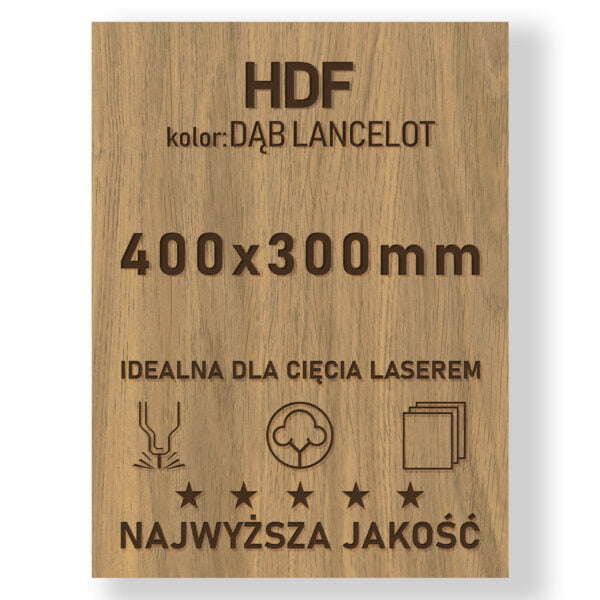 HDF 3mm formatka 400x300 Dąb Lancelot