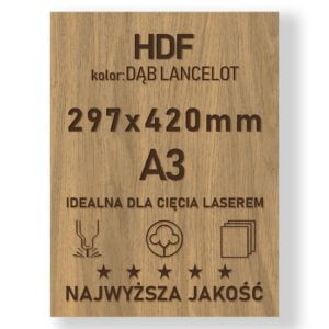 HDF 3mm formatka A3 Dąb Lancelot