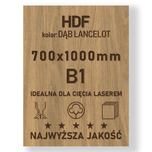 HDF 3mm formatka 1000×700 Dąb Lancelot