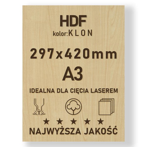 HDF 3mm formatka A3 Klon