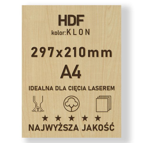 HDF 3mm formatka A4 Klon