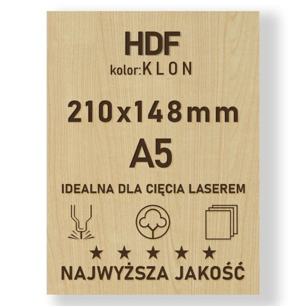 HDF 3mm formatka A5 Klon