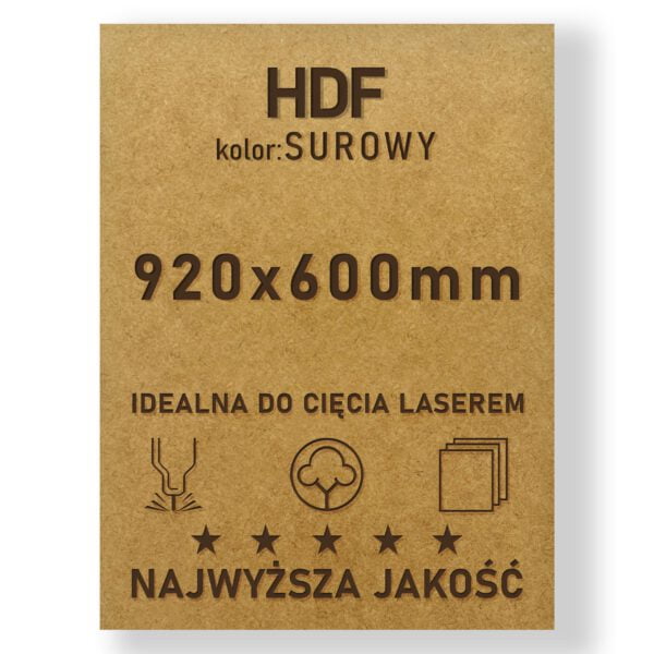 HDF 3mm formatka 920×600 Surowy