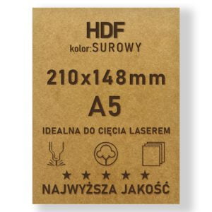 HDF 3mm formatka A5 Surowy