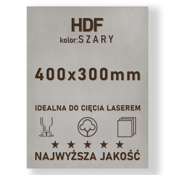 HDF 3mm formatka 400×300 Szary