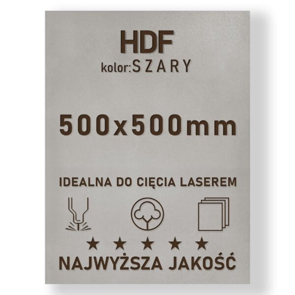 HDF 3mm formatka 500×500 Szary