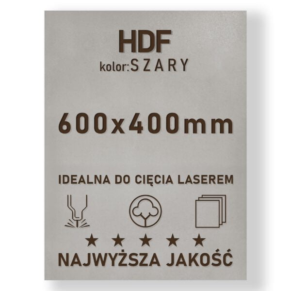 HDF 3mm formatka 600×400 Szary