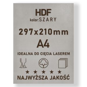 HDF 3mm formatka A4 Szary