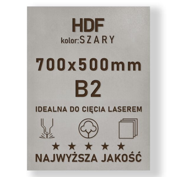 HDF 3mm formatka 700×500 Szary
