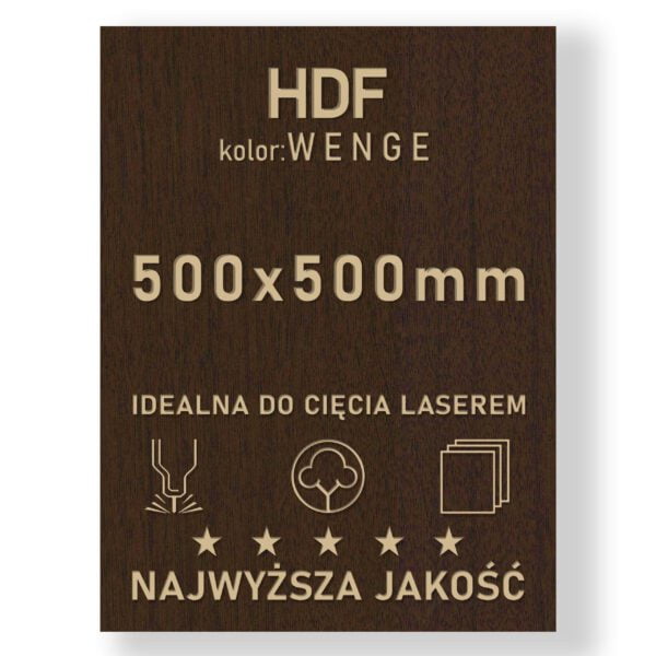 HDF 3mm formatka 500×500 Wenge
