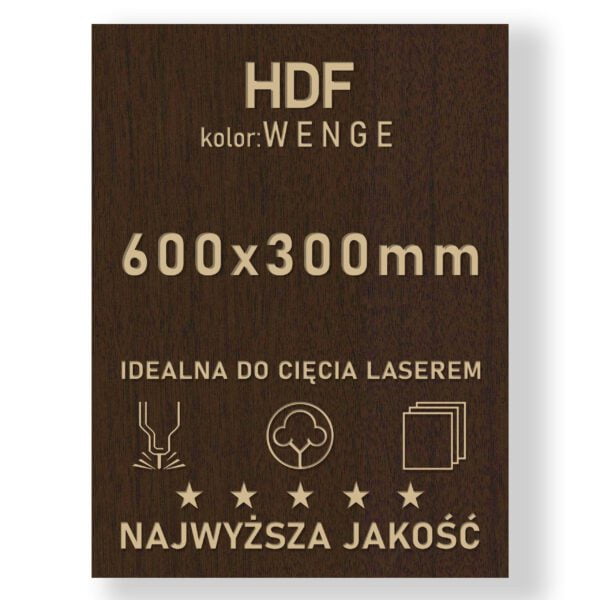 HDF 3mm formatka 600×300 Wenge