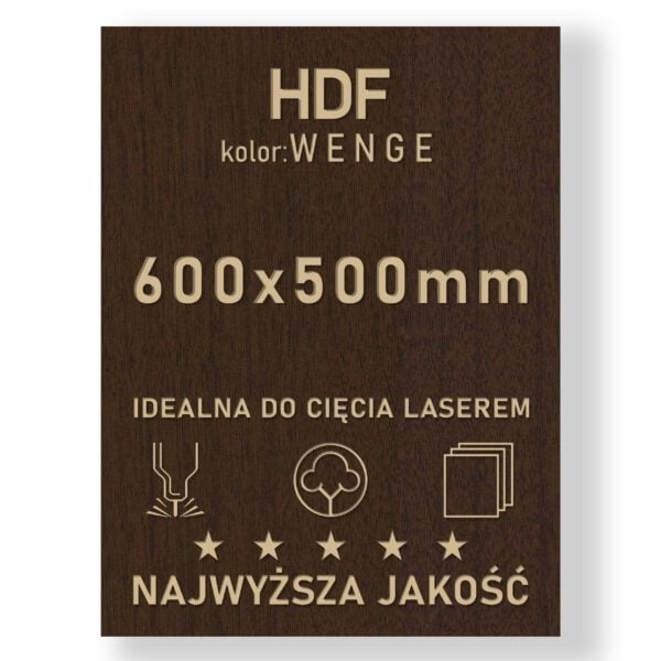 HDF 3mm formatka 600×500 Wenge