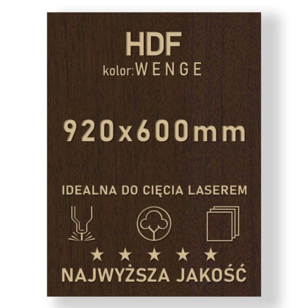 HDF 3mm formatka 920×600 Wenge