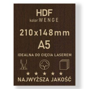 HDF 3mm formatka A5 Wenge