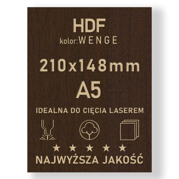 HDF 3mm formatka A5 Wenge