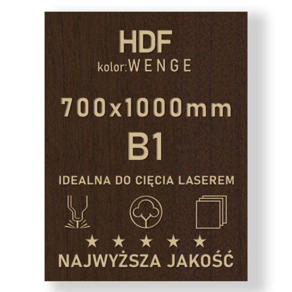 HDF 3mm formatka 1000×700 Wenge