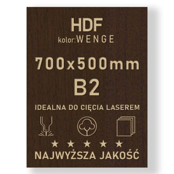 HDF 3mm formatka 700×500 Wenge