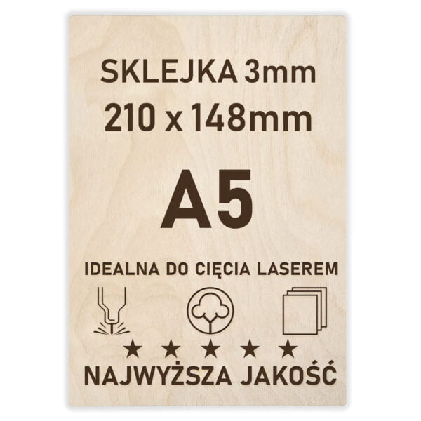 Sklejka 3 mm formatka A5