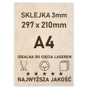 Sklejka 3 mm formatka A4