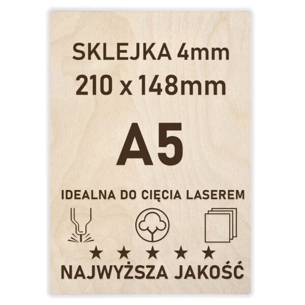 Sklejka 4 mm formatka A5