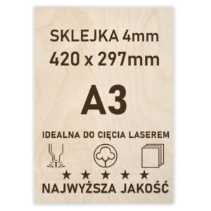 Sklejka 4 mm formatka A3