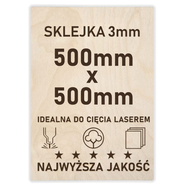 Sklejka 3 mm formatka 500×500 mm