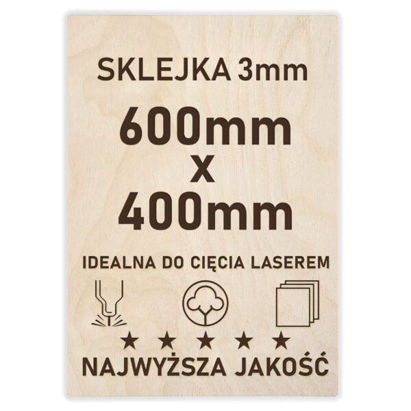 Sklejka 3 mm formatka 600×400 mm