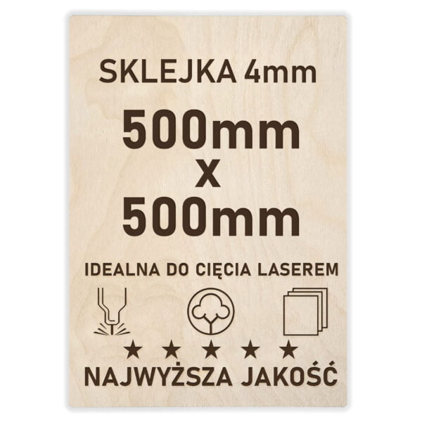 Sklejka 4 mm formatka 500×500 mm