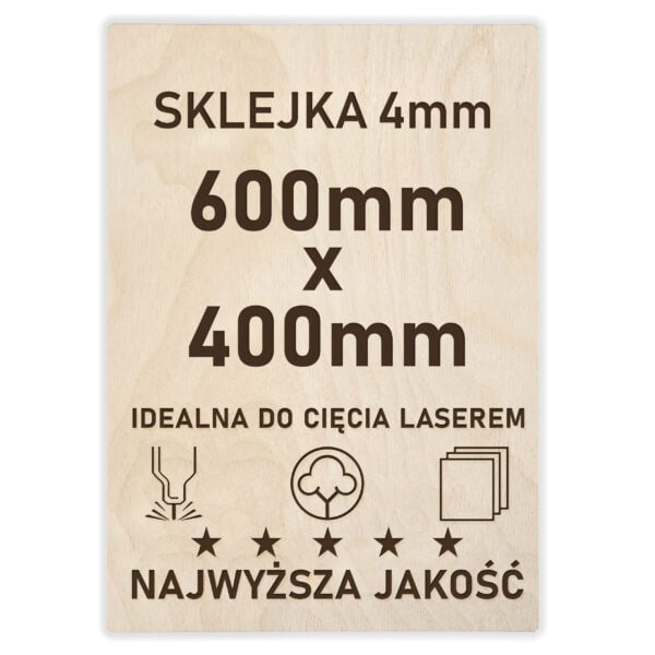 Sklejka 4 mm formatka 600×400 mm