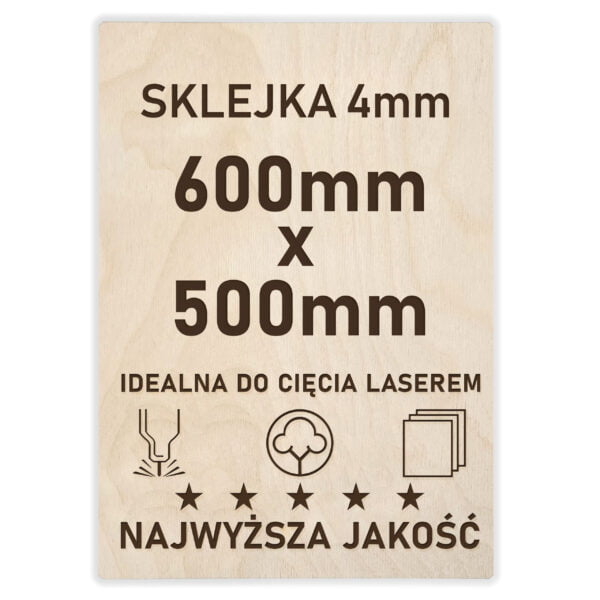 Sklejka 4 mm formatka 600×500 mm