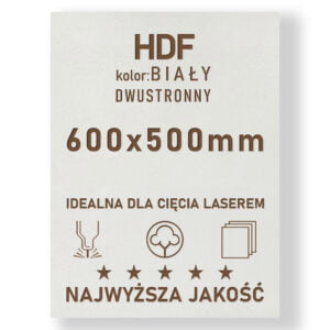 HDF 3mm formatka 600x500 Biały 2str