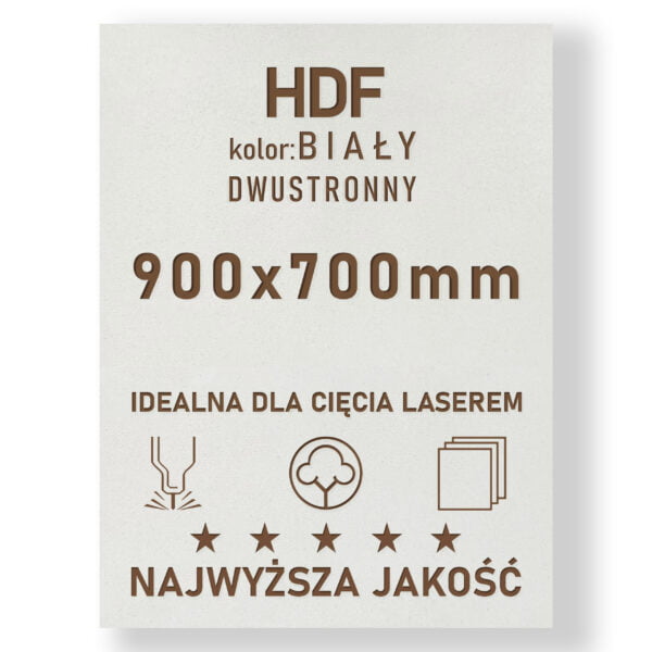 HDF 3mm formatka 900x700 Biały 2str