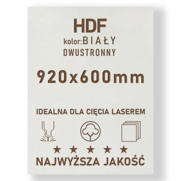 HDF 3mm formatka 920x600 Biały 2str