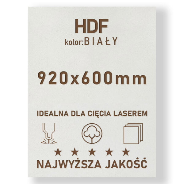 HDF 3mm formatka 920x600 Biały