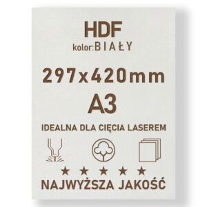 HDF 3mm formatka A3 Biały