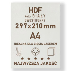 HDF 3mm formatka A4 Biały 2str