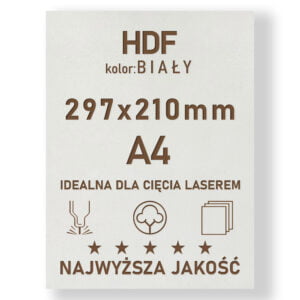 HDF 3mm formatka A4 Biały