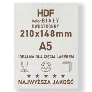 HDF 3mm formatka A5 Biały 2str