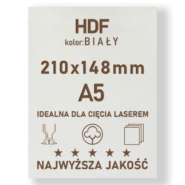 HDF 3mm formatka A5 Biały