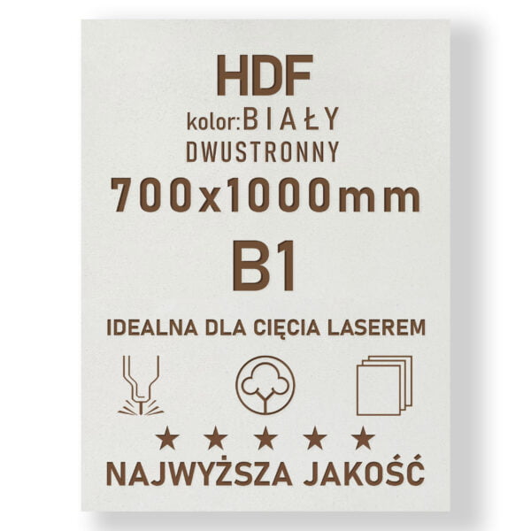 HDF 3mm formatka 1000x700 Biały 2str