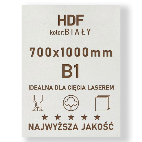 HDF 3mm formatka 1000x700 Biały