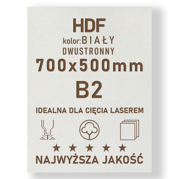 HDF 3mm formatka 700x500 Biały 2str