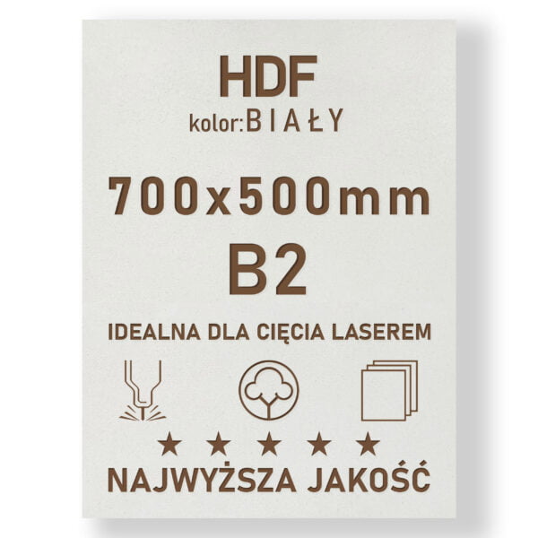HDF 3mm formatka 700x500 Biały