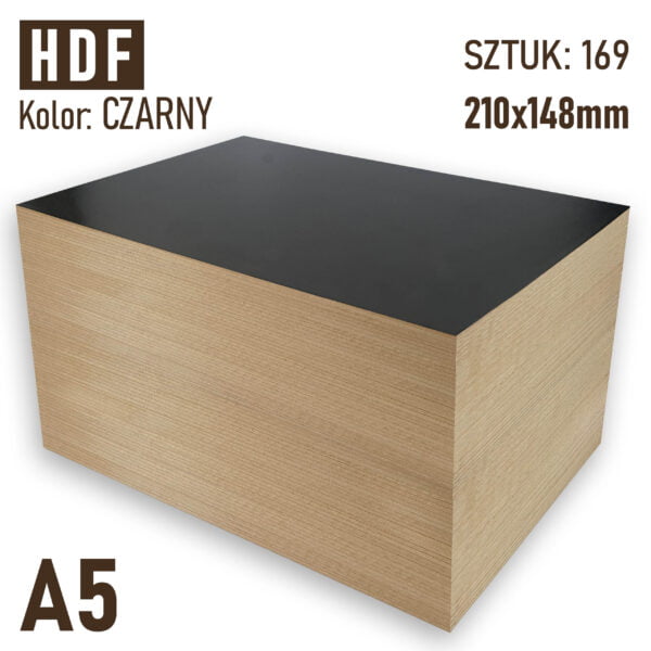 HDF 3mm Pakiet 169 formatek A5 Czarny