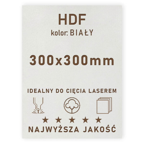 HDF 3mm formatka 300×300 Biały